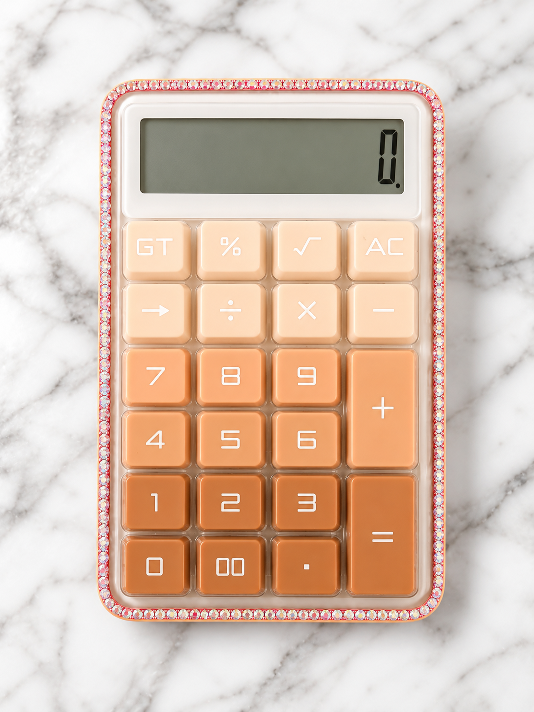 Bling Bling!! Rhinestone Solar Calculator – Pink Crystal Desktop Calculator