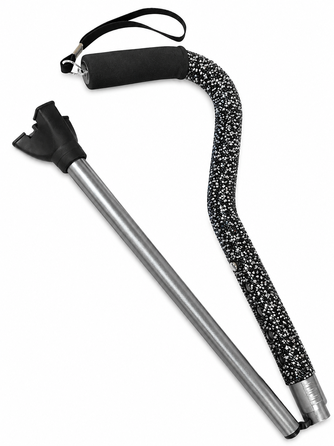 Bling Bling! Black & Silver Rhinestone Walking Cane