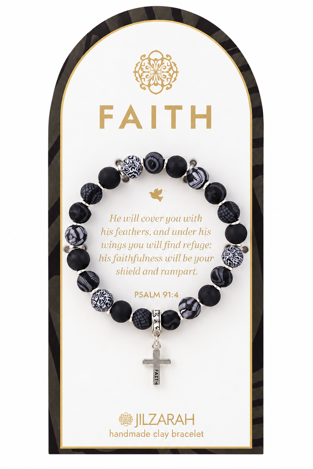 Faith Cross Clay Bead Bracelet – Available in 3 Colors