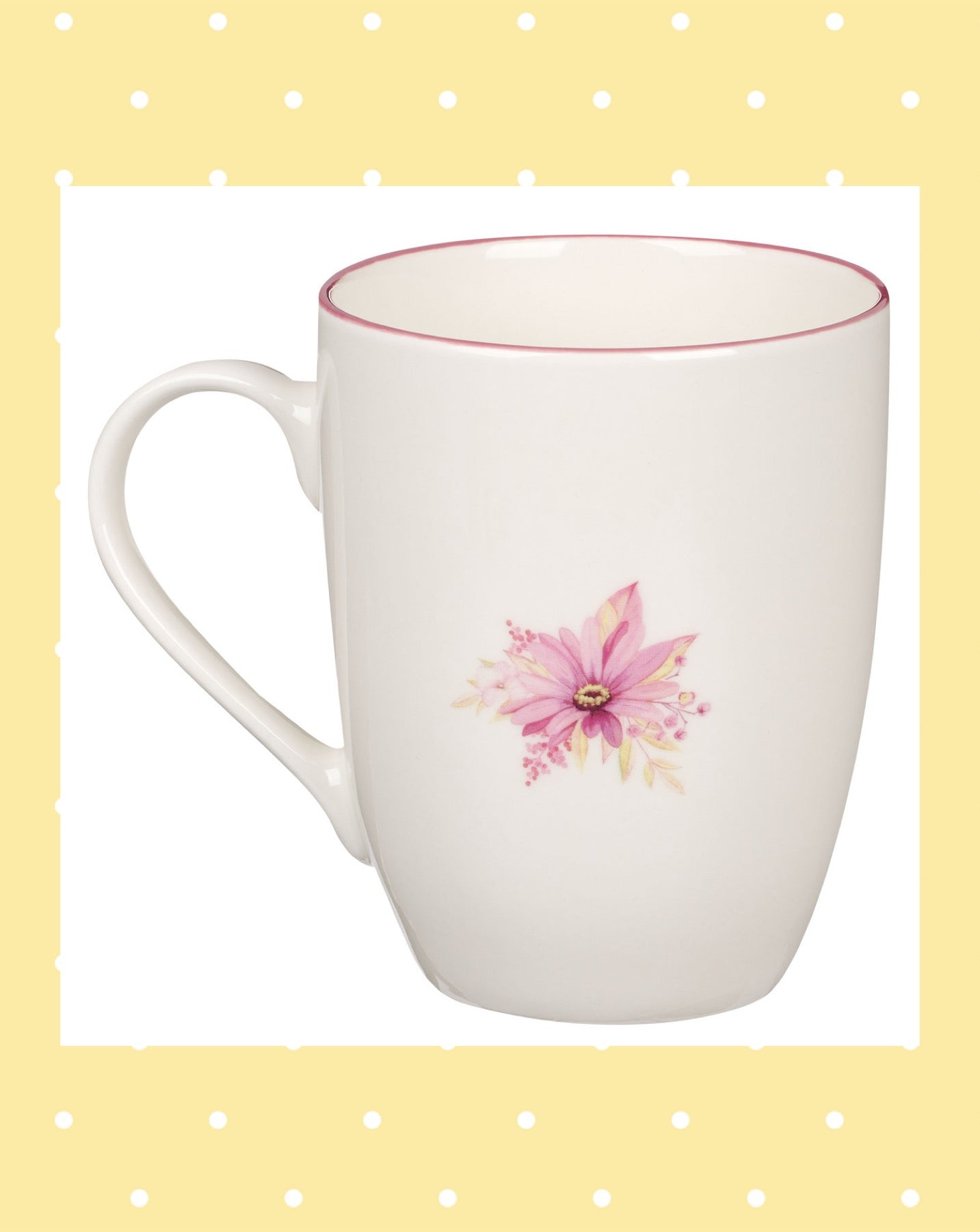 Walk By Faith Not Sight Pink Wreath Ceramic Coffee Mug - 2 Corinthians 5:7