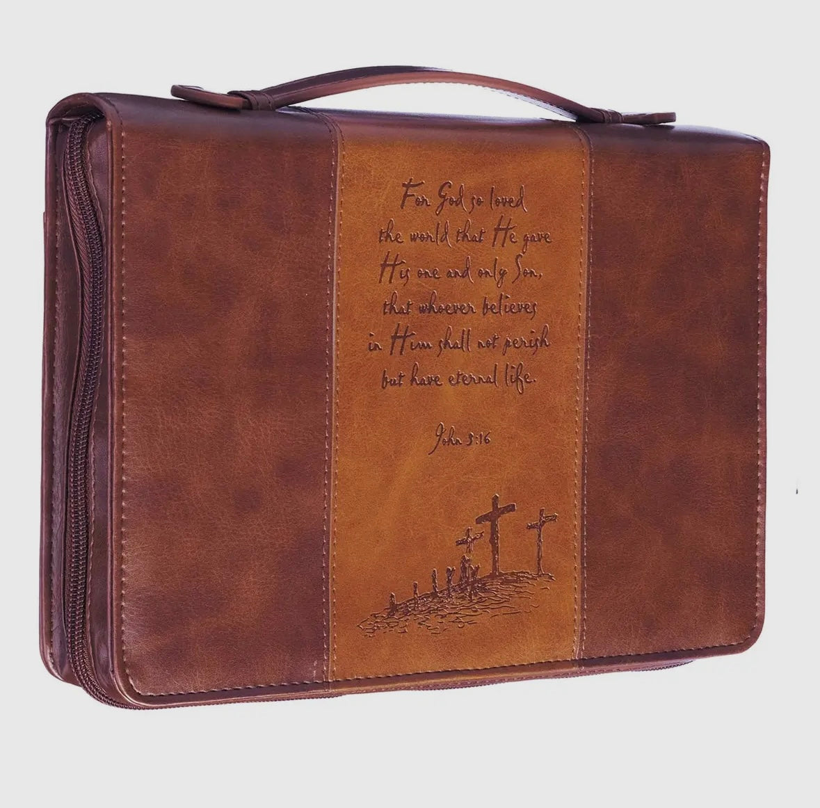 Bible Cover Classic Brown God So Loved the World John 3:16
