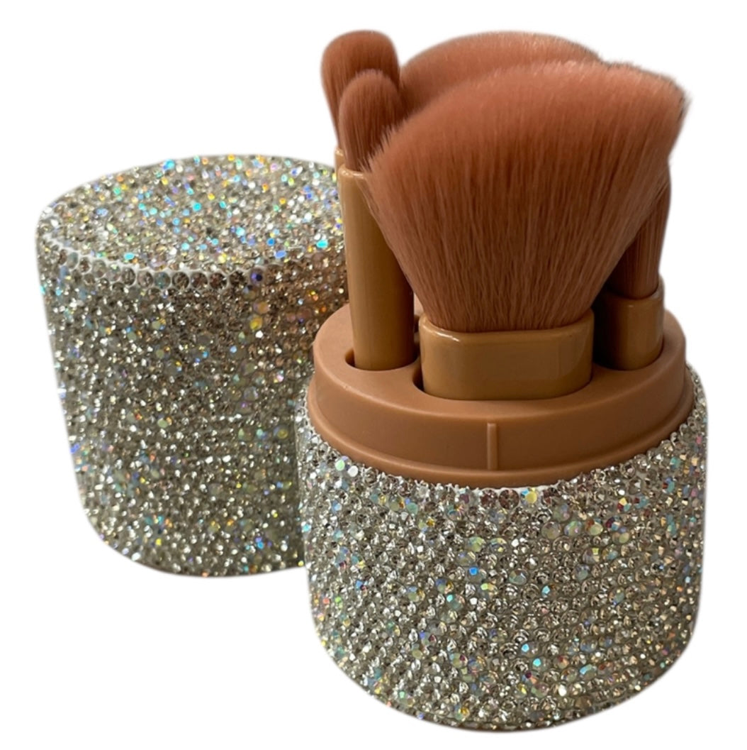 Bling Bling!! Silver AB Rhinestone Makeup Brush Set