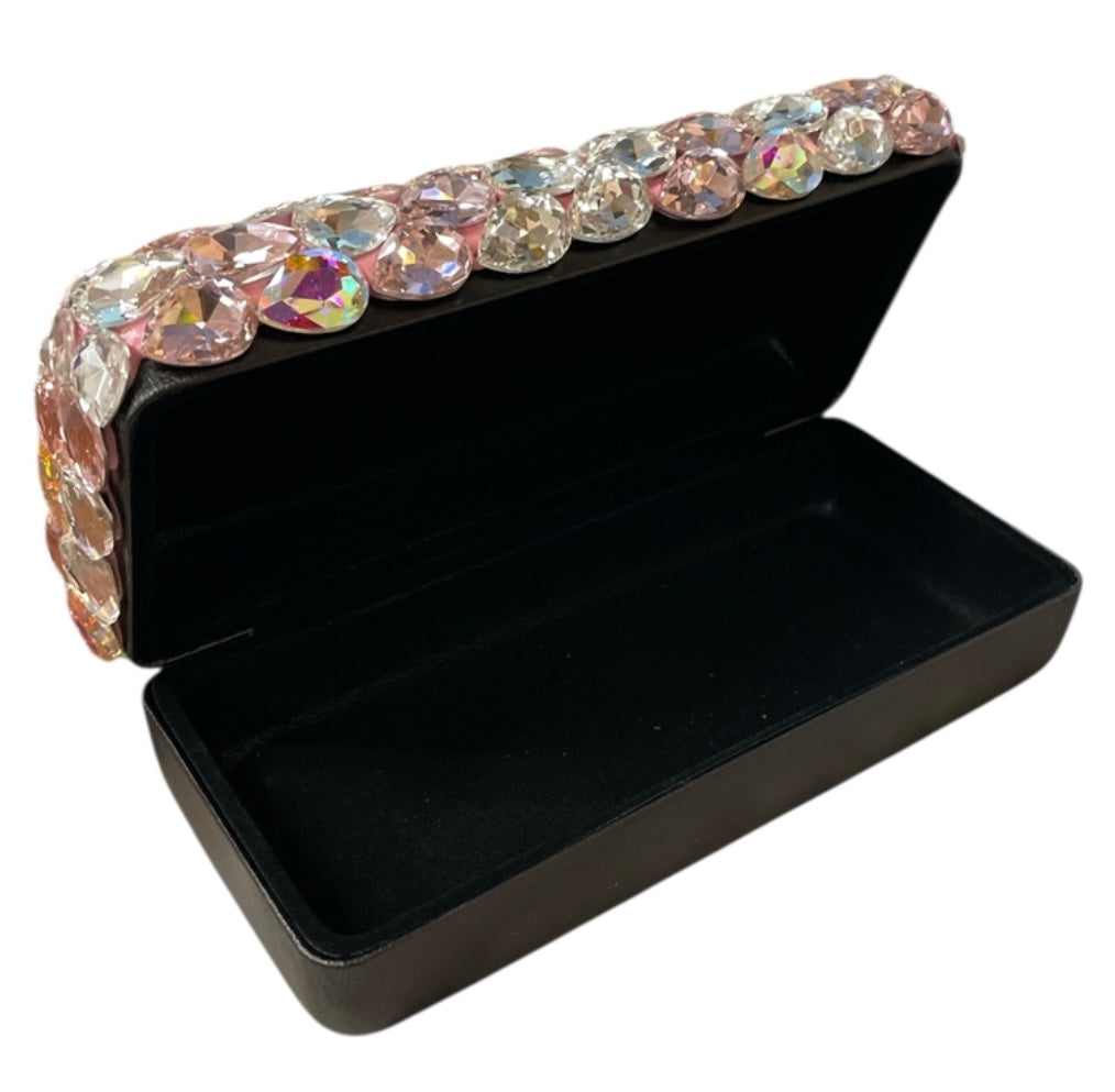 Bling Bling!! Pink AB Large Rhinestone Eyeglass Case