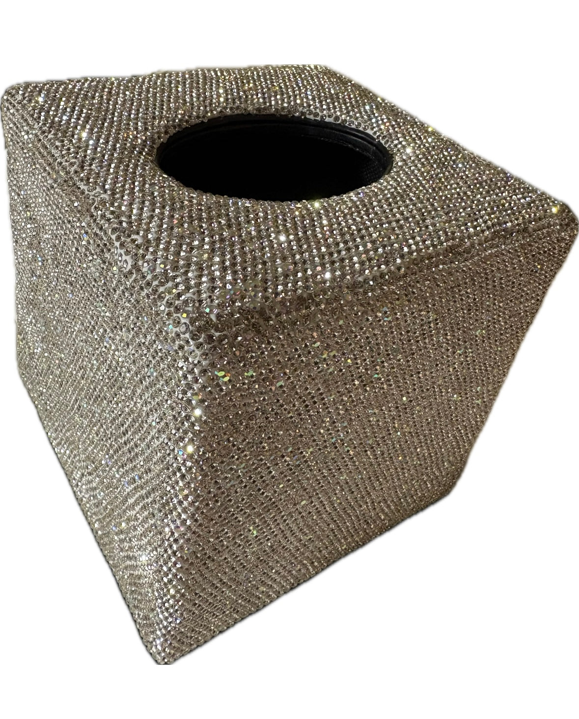 Bling Bling! Silver Iridescent Square Tissue Box