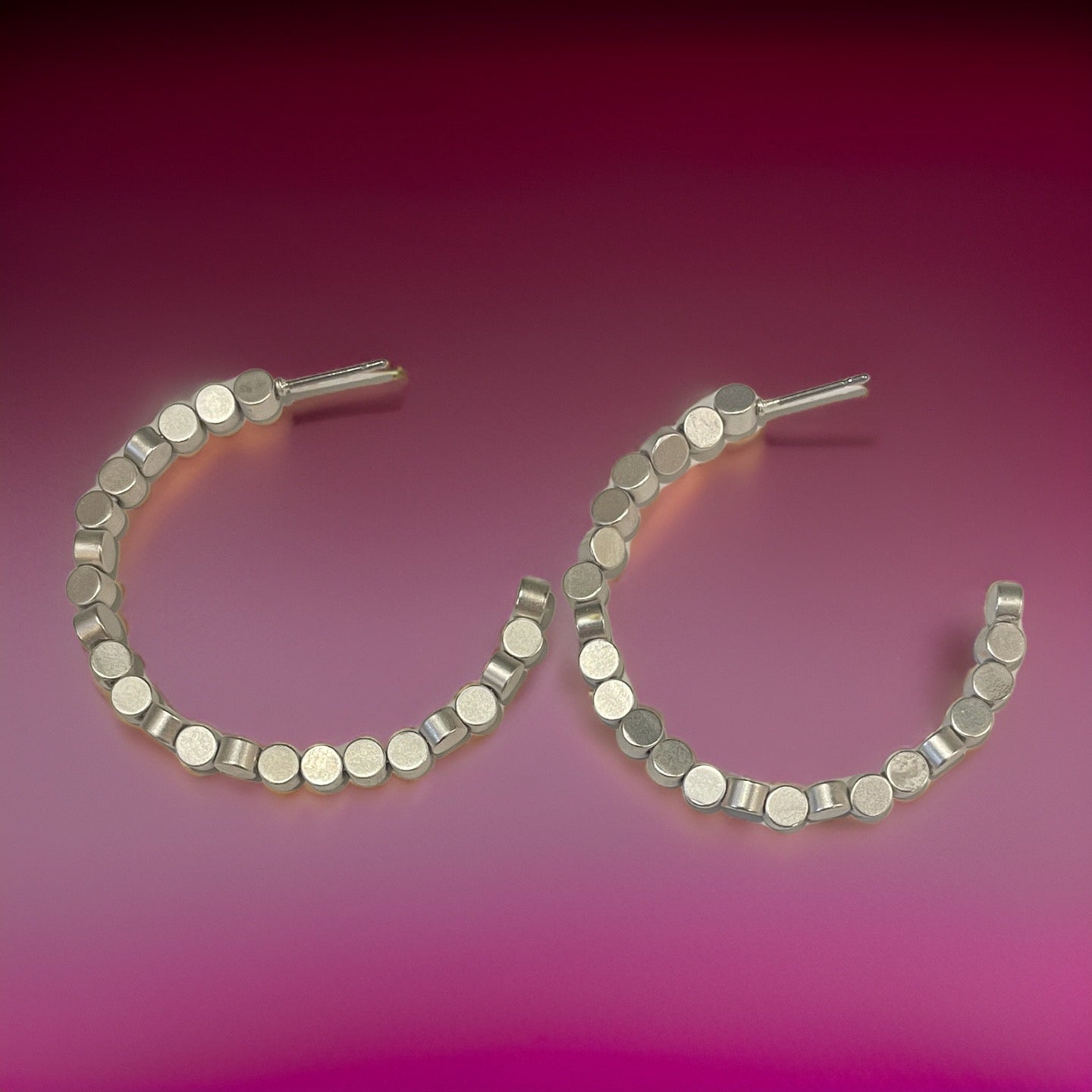 Round Beaded Loop Earrings - Available in 3 colors