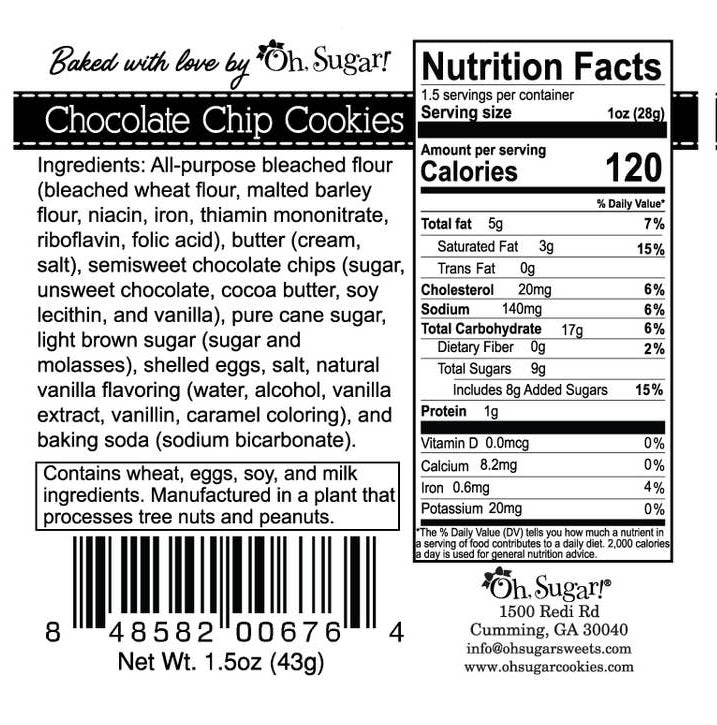 Oh, Sugar! Cookie Bags (small) with Bible Verses - Chocolate Chip
