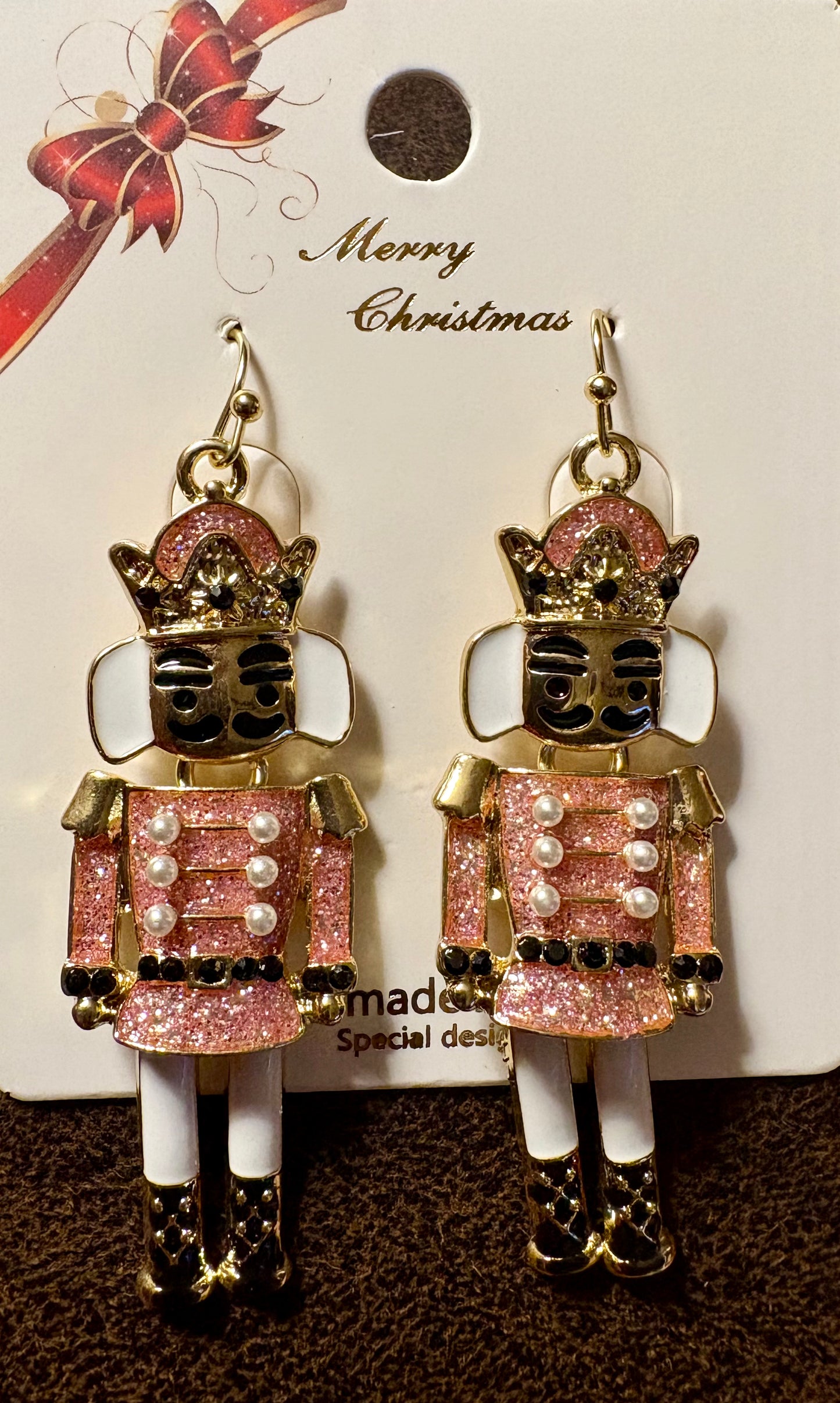 Earrings - Nutcracker Sparkle Enamel Christmas - available in two colors
