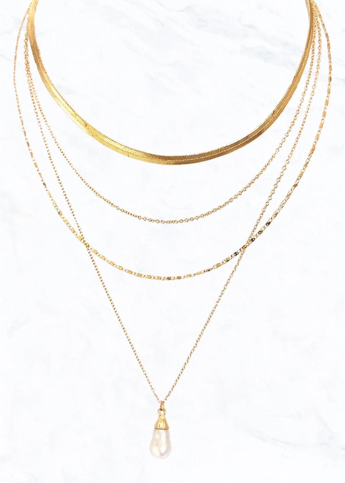 Necklace - Baroque Pearl Layered