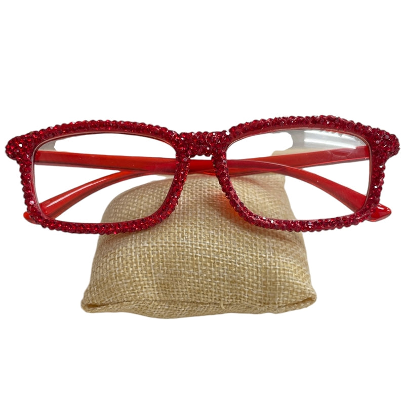Bling Bling!! Red Rhinestone Reading Glasses