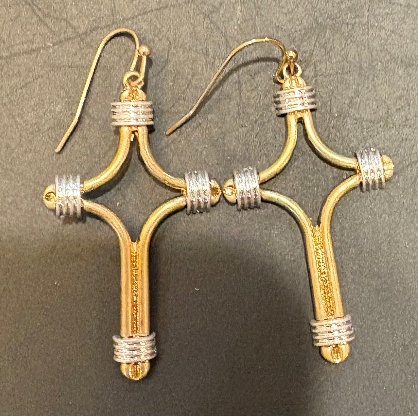 Gold wrapped open cross