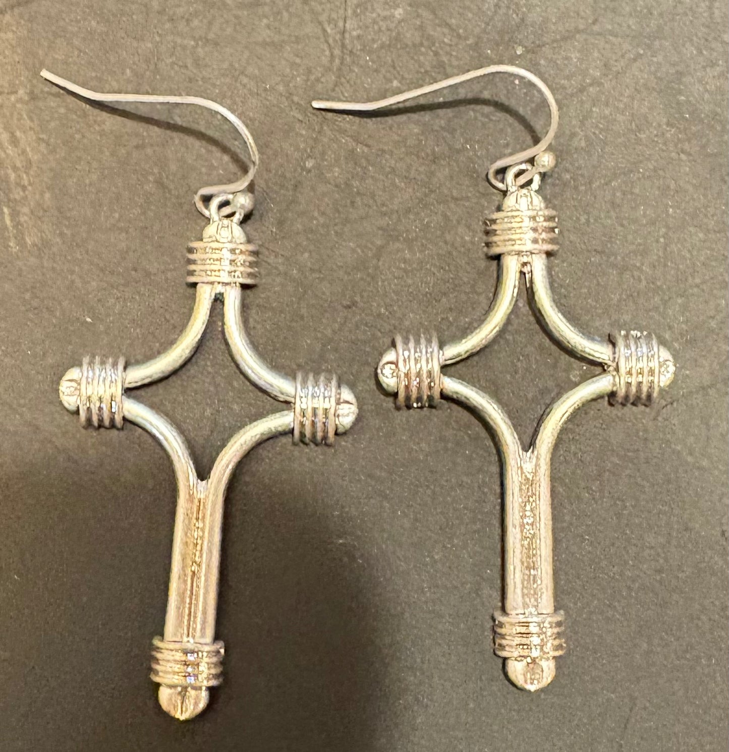 Silver wrapped open cross