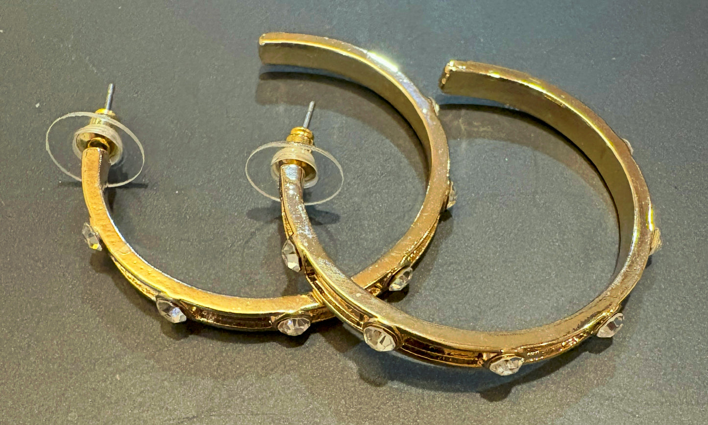 Gold Loop with crystal earrings