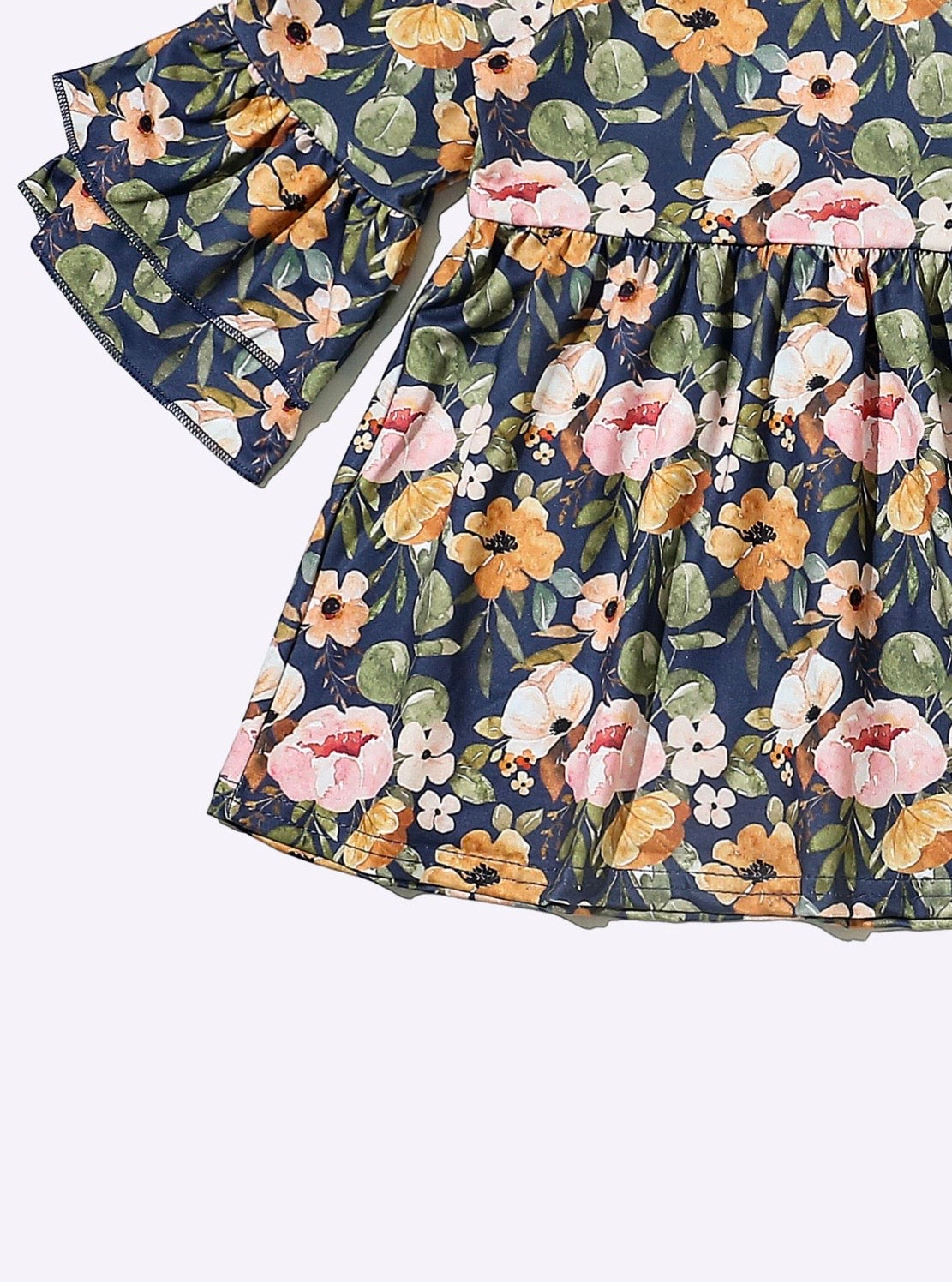 Clothing for Toddler Girl - Navy Wispy Floral Girls Set