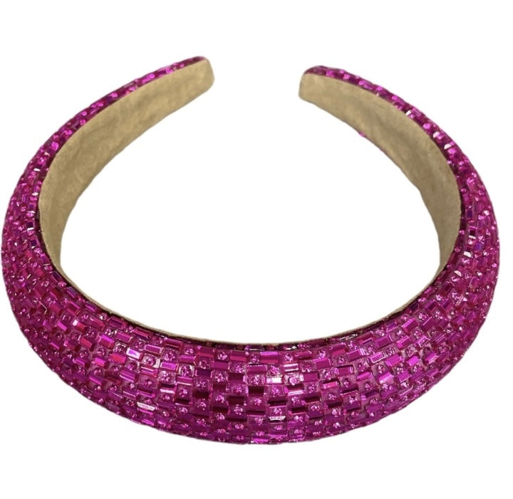 Bling Bling!! Rhinestone Headband - Fuchsia