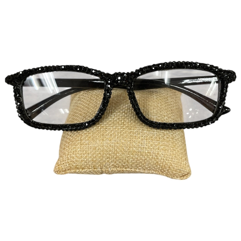 Bling Bling!! Black Rhinestone Reading Glasses
