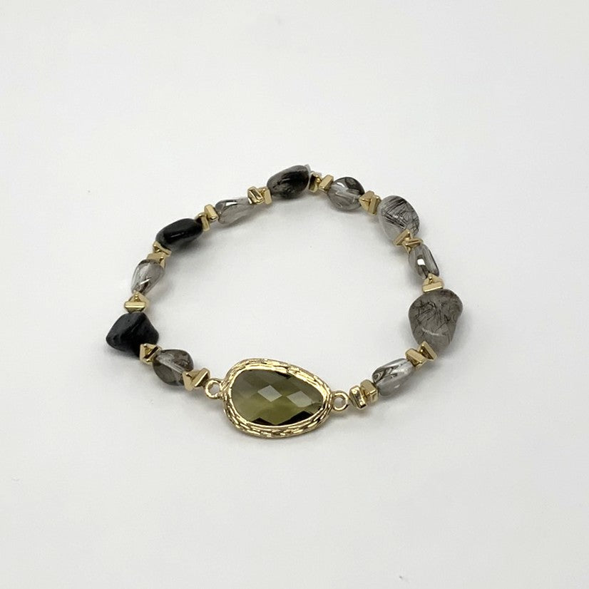 Teardrop Crystal Center Stone Bracelet Available in 3 colors
