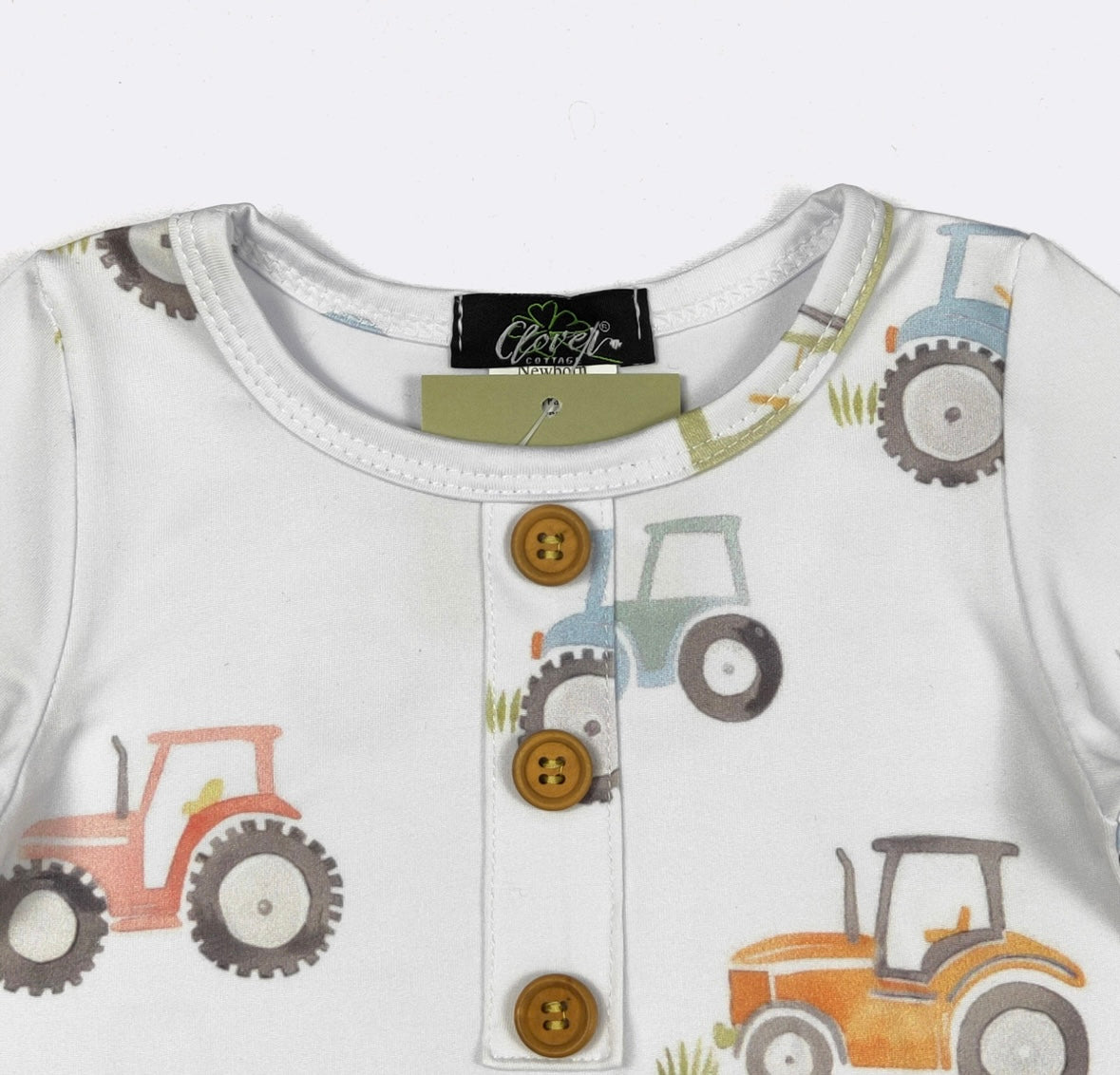 Clothing for Baby boy - Tractor Trot Baby Knotted Gown