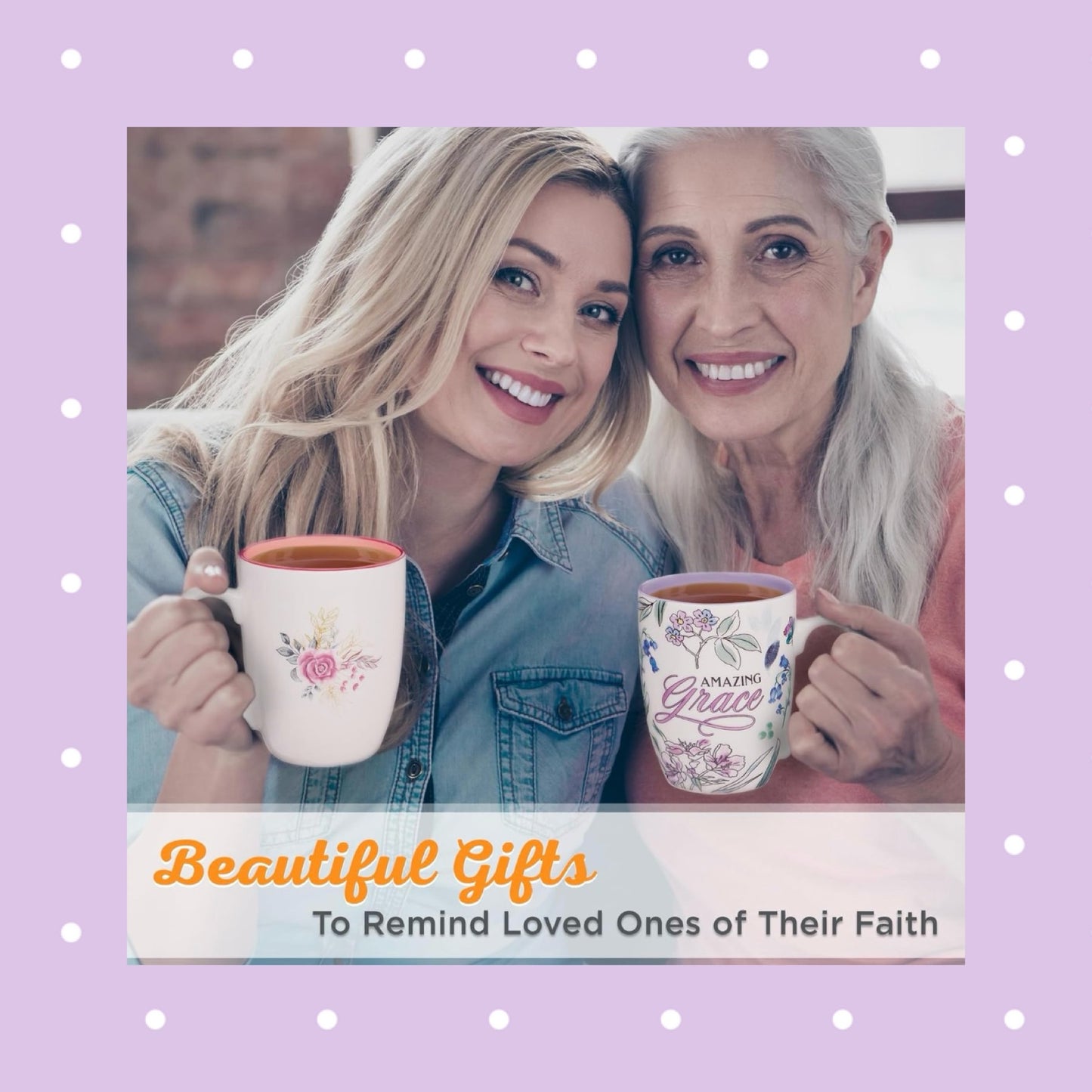 Amazing Grace Purple Floral Ceramic Mug