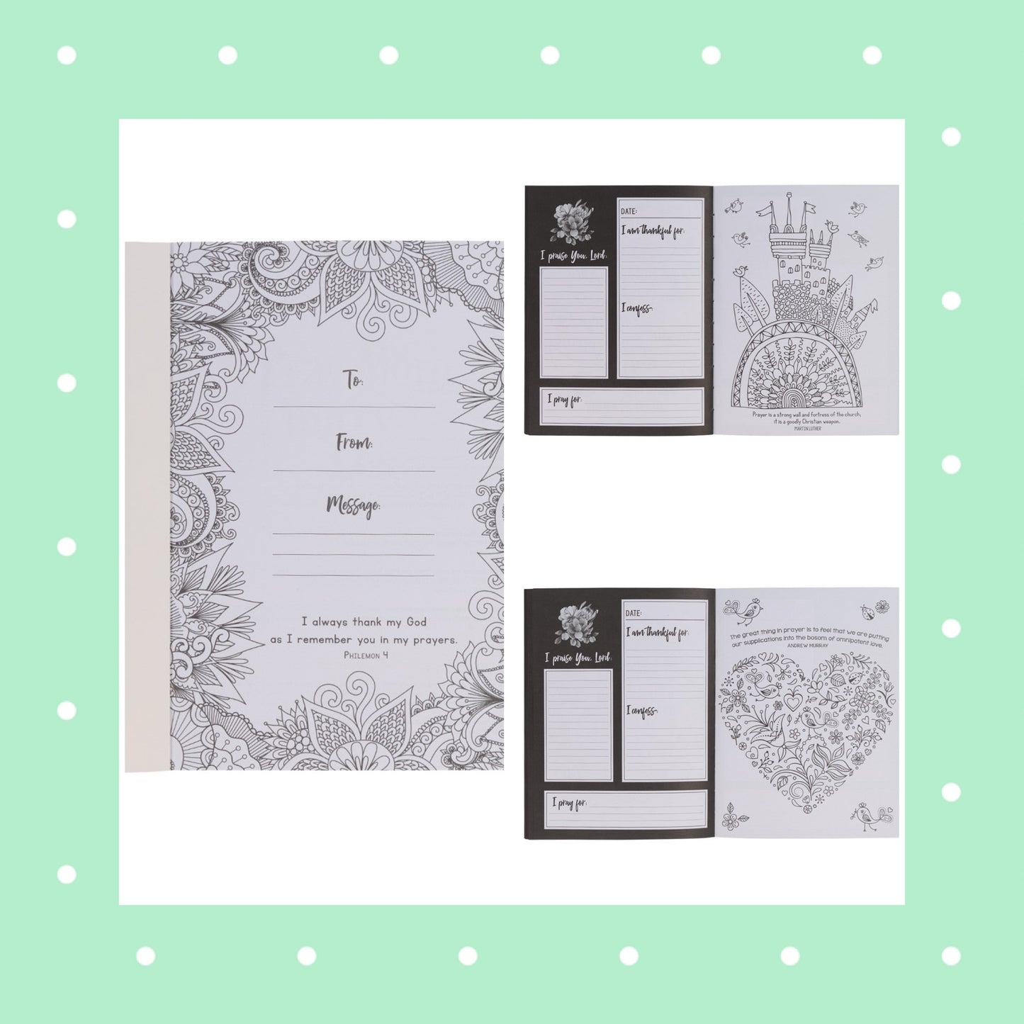 Pray More Worry Less Coloring Prayer Journal