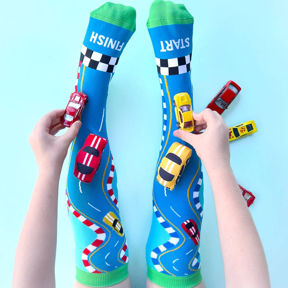 Racing Car Socks - ages 6-99, one size fits most