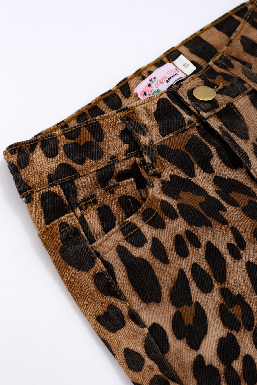 Clothing for Toddler Girl - Cheetah Denim Flares