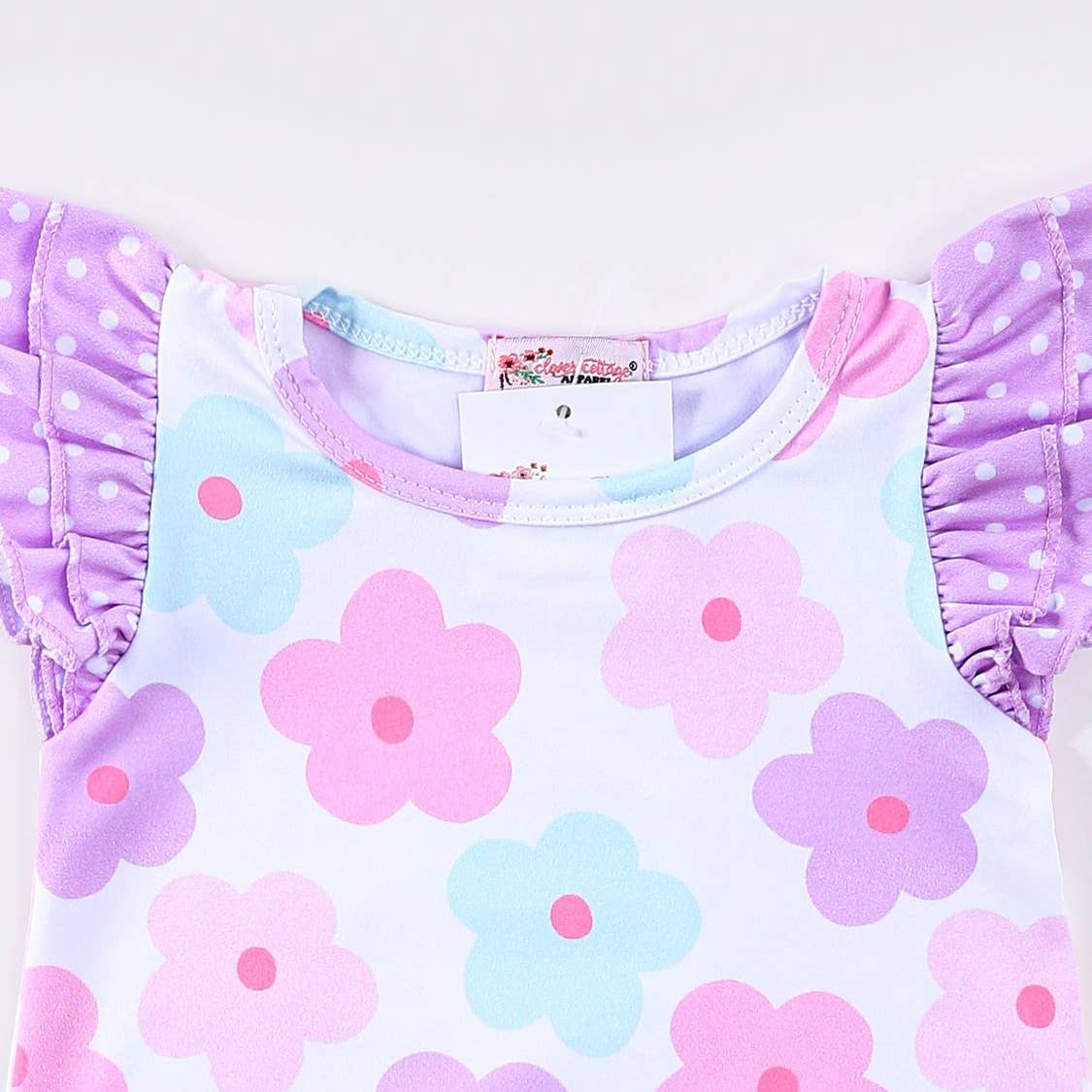 Clothing for Baby Girl-Purple Daisy Baby Romper