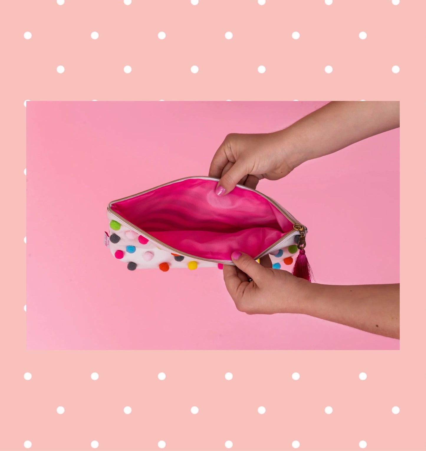 Pom Pom Pouch 6.5” x 8”