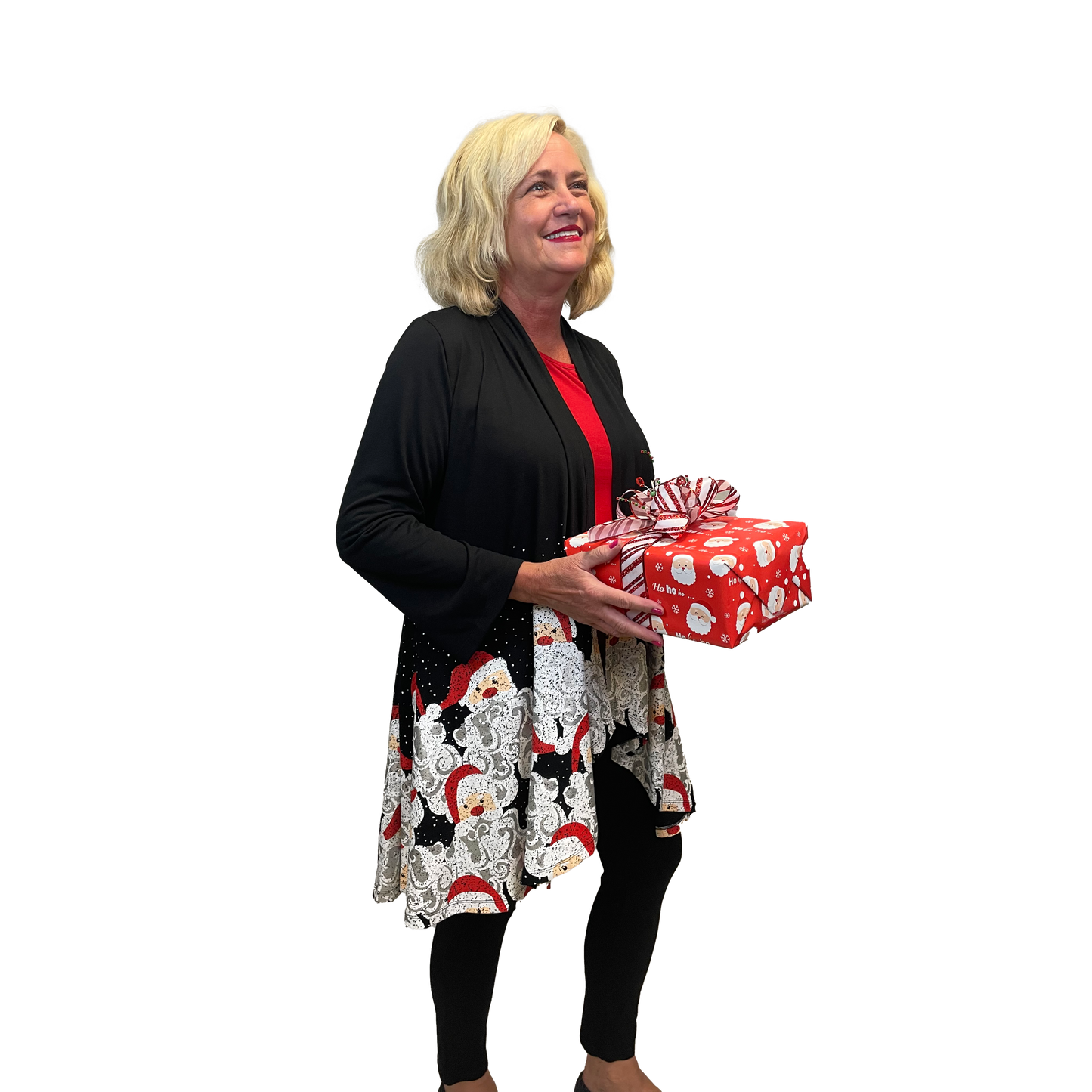 Swirling Santa Beard Long Sleeve Kimono