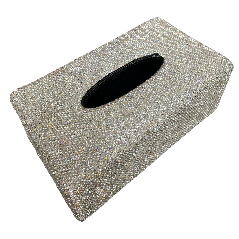 Bling Bling! Silver Iridescent Rectangular Large Tissue Box