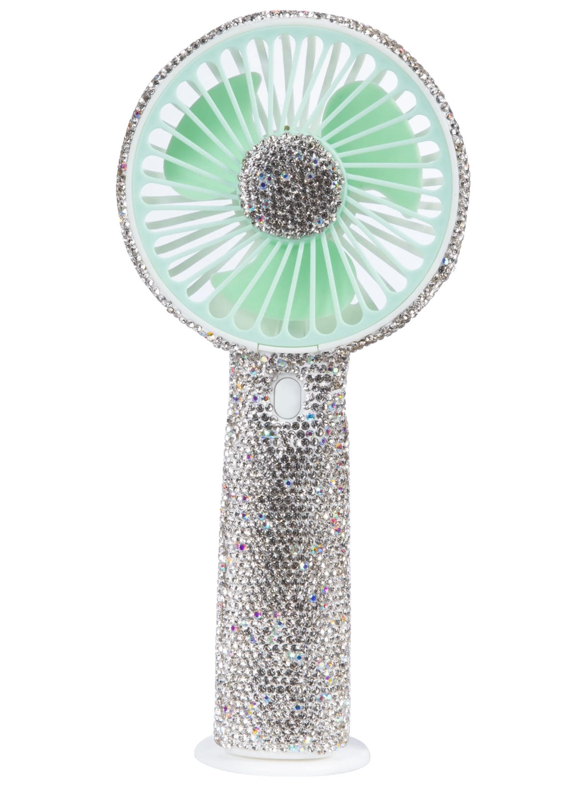 Bling Bling!! USB Mini Portable Silver AB Crystal Rhinestone Fan