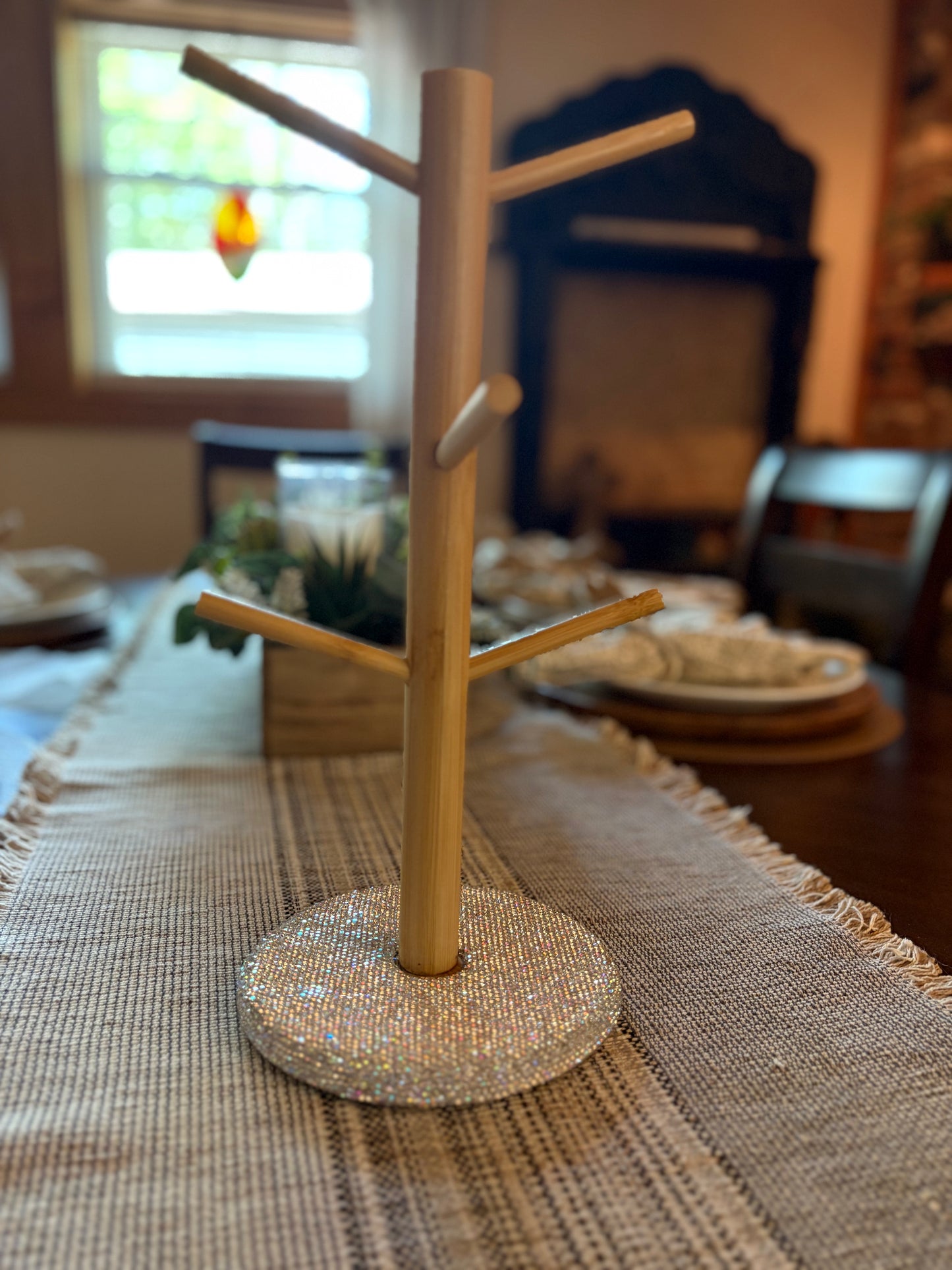 Bling Bling!! Silver AB Crystal Rhinestone Mug rack or Jewelry Display Rack