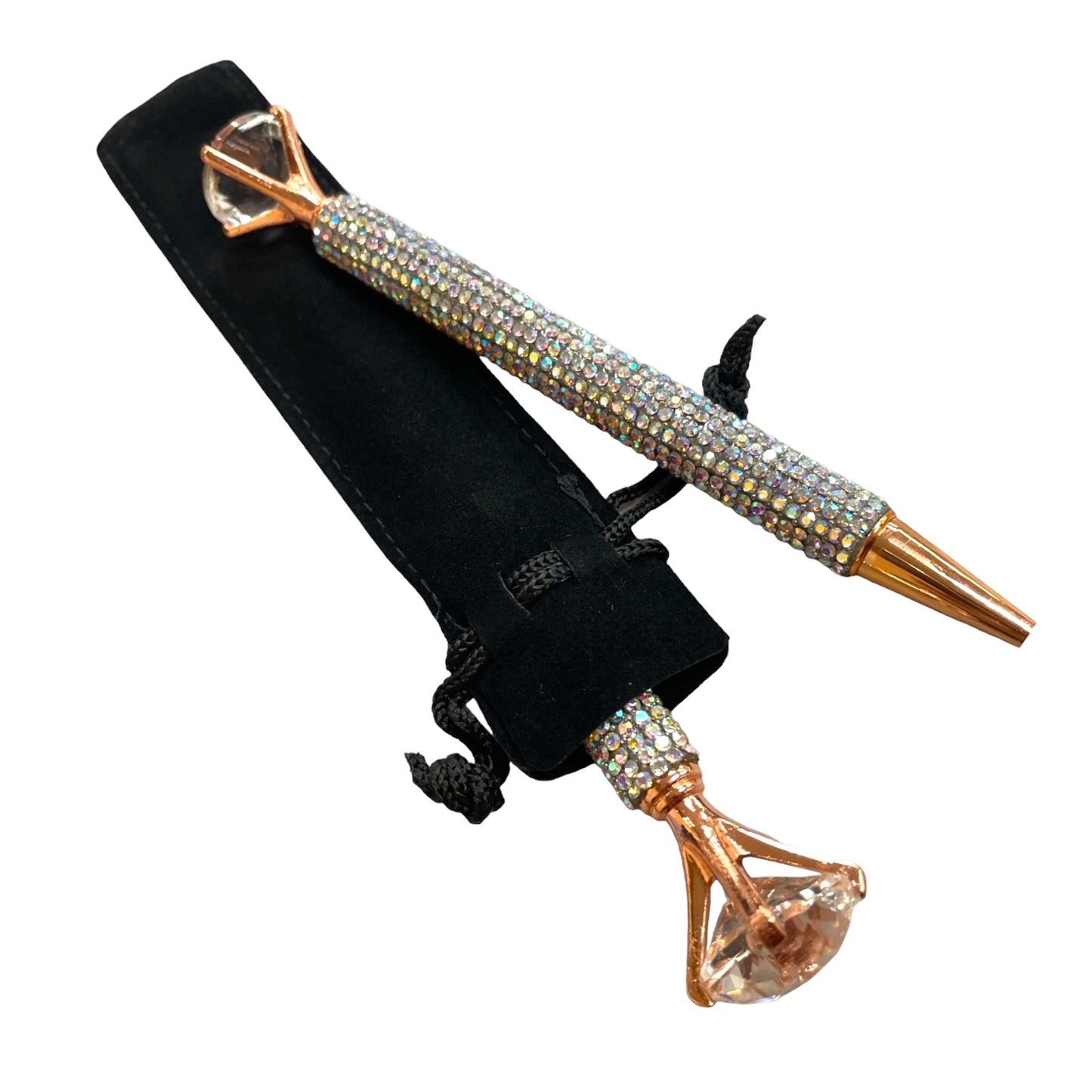 Bling Bling!! Diamond Top AB Silver Rhinestone Writing Pen in Rose Gold