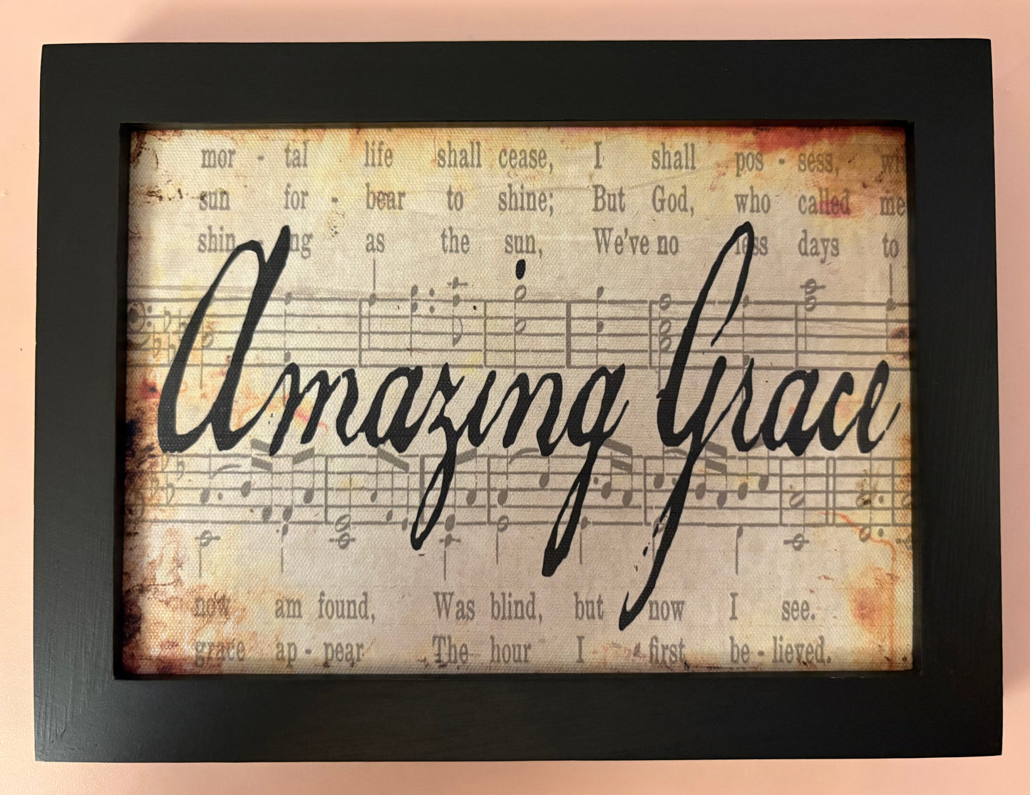 LOC - Amazing Grace Framed Canvas Small 7 3/4 x 5 3/4