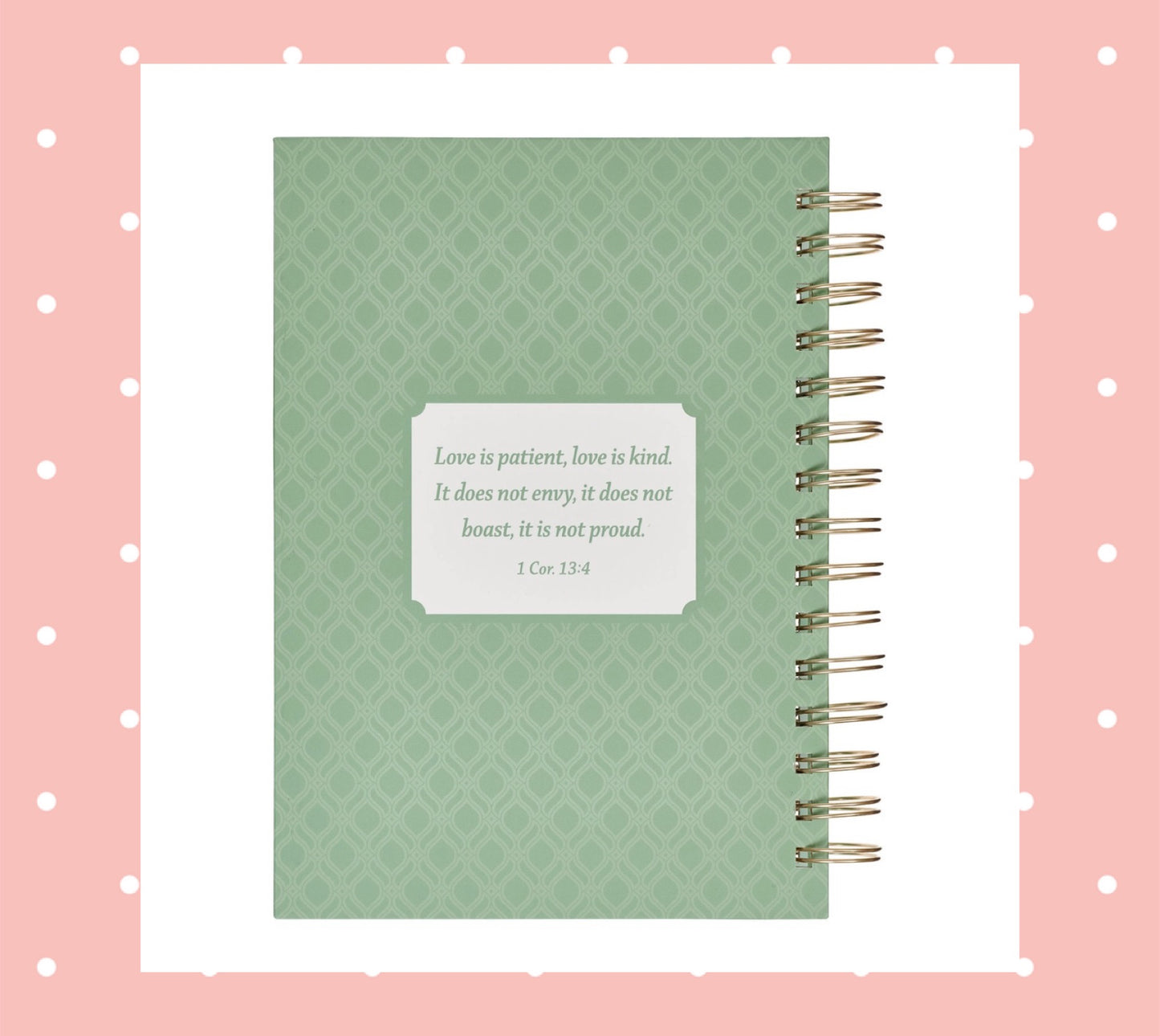 Love is Patient Green Hummingbird Large Wirebound Journal - 1 Corinthians 13:4