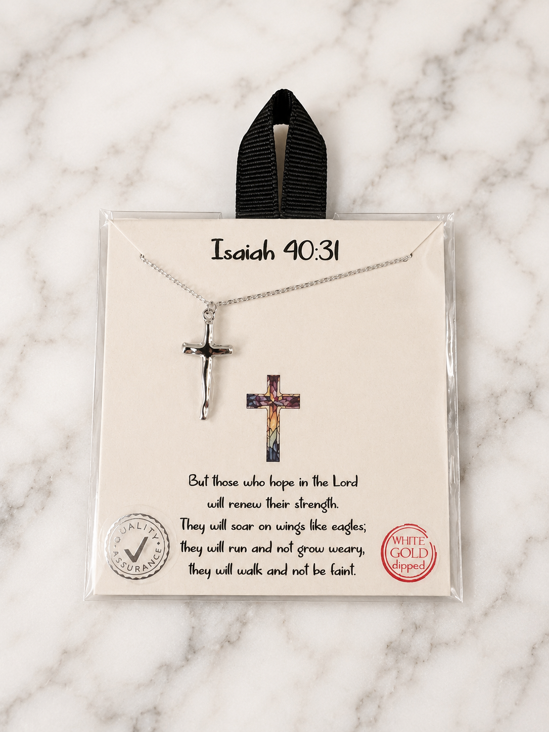 Necklaces - Isaiah 40:31 Cross Necklace – Available in Gold or Silver