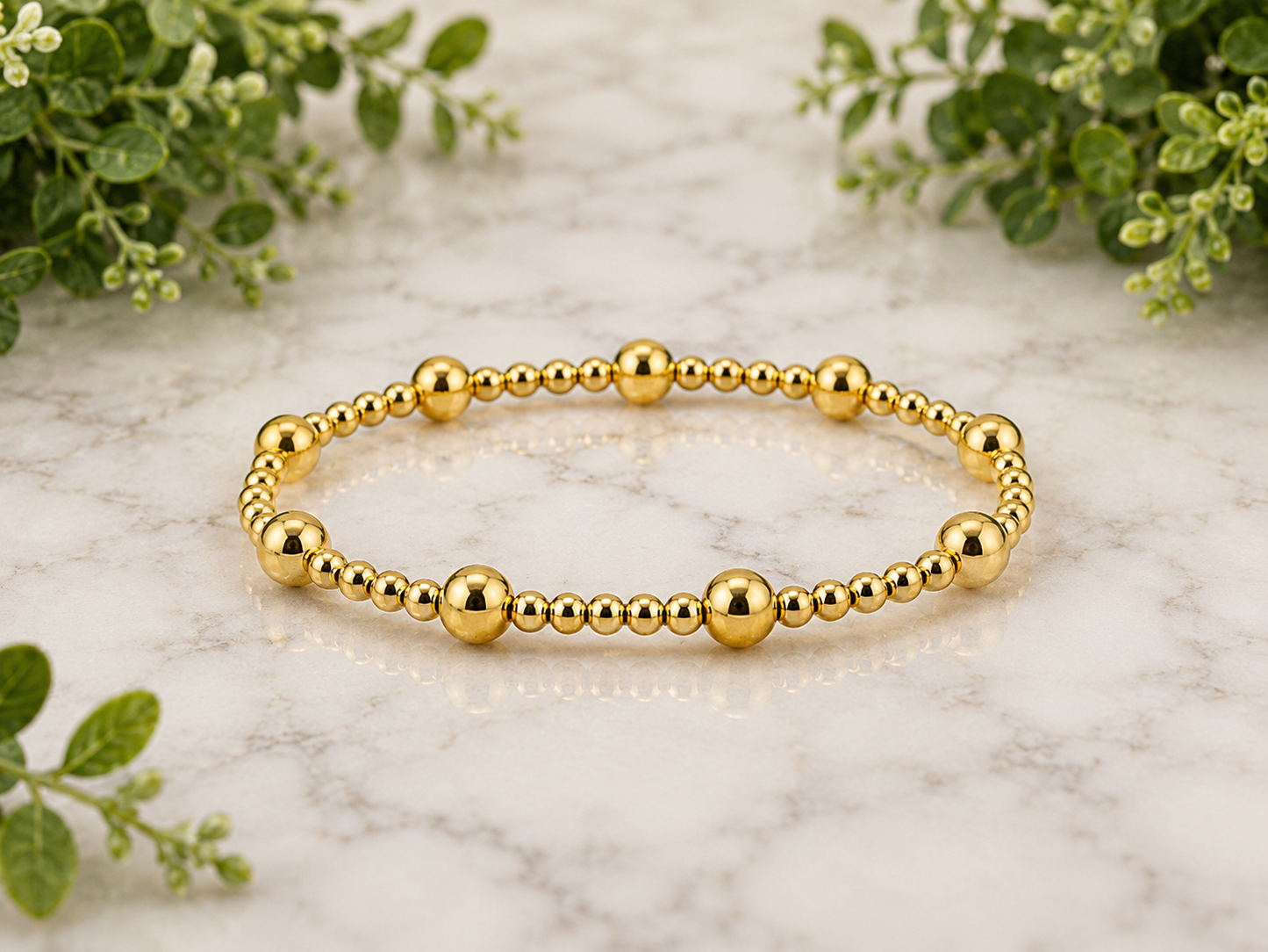 Classic Beaded Stretch Bracelet Collection | Gold, Silver, Mixed Metal &amp; Pearl | Stackable Boutique Bracelets - available in 8 styles
