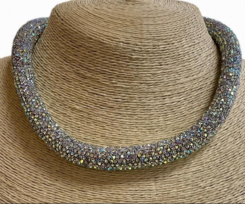 Bling Bling! AB Crystal Rhinestone Pave Rope Necklace
