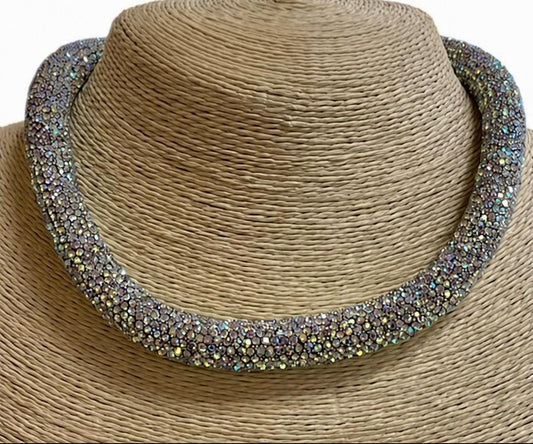 Bling Bling! AB Crystal Rhinestone Pave Rope Necklace
