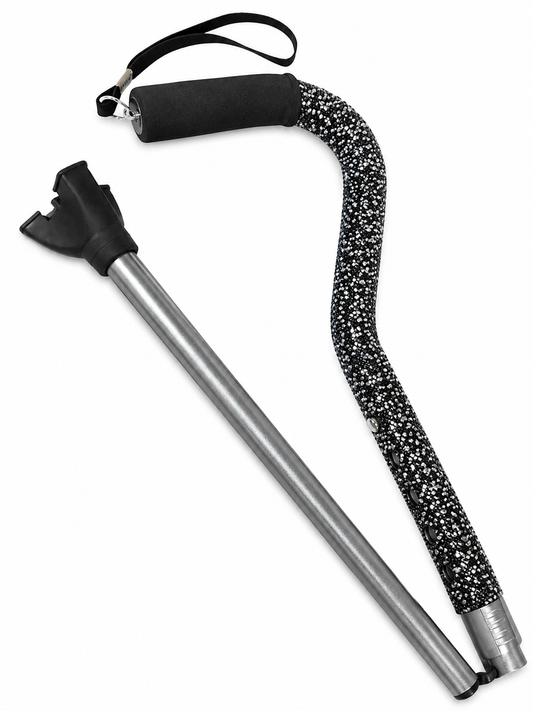 Bling Bling! Black & Silver Rhinestone Walking Cane