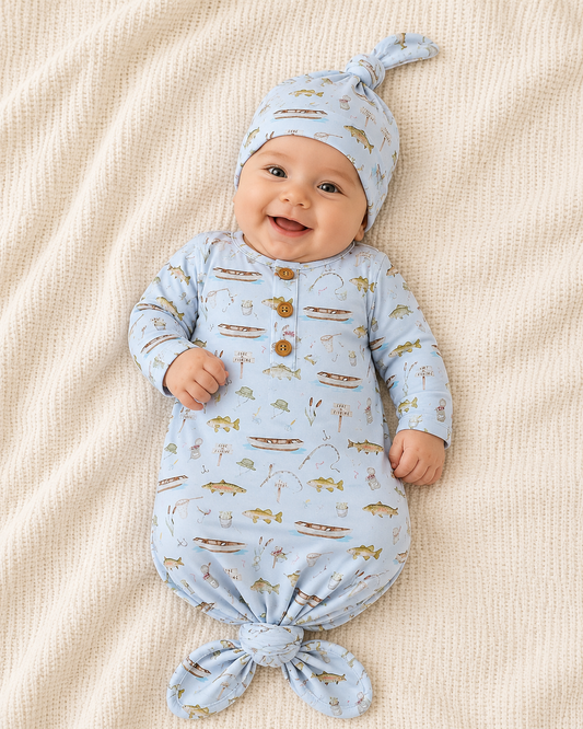Clothing for Baby Boy - Jon Boat Knotted Gown