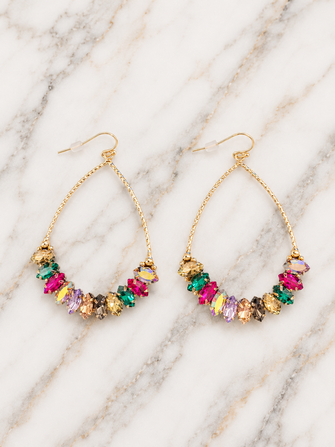 Earrings - Aurora Crystal Teardrop Earrings - available in 2 colors