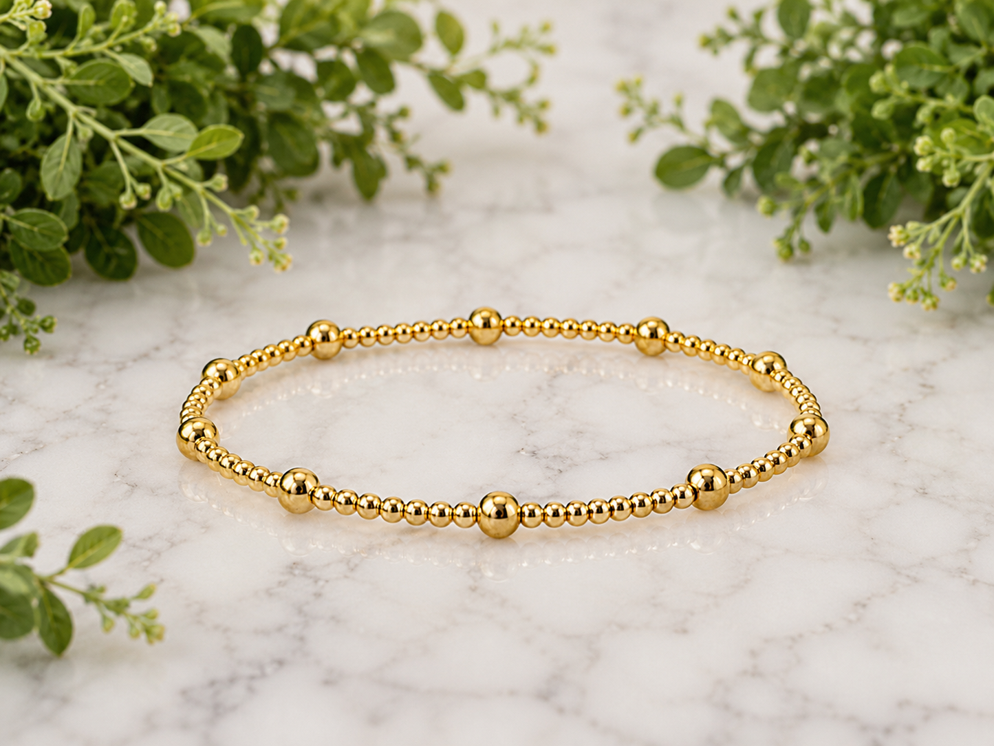 Classic Beaded Stretch Bracelet Collection | Gold, Silver, Mixed Metal &amp; Pearl | Stackable Boutique Bracelets - available in 8 styles