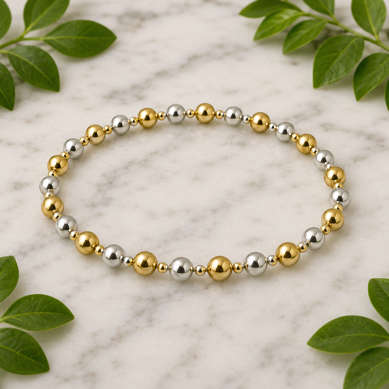 Kids Gold & Silver Beaded Bracelet Collection