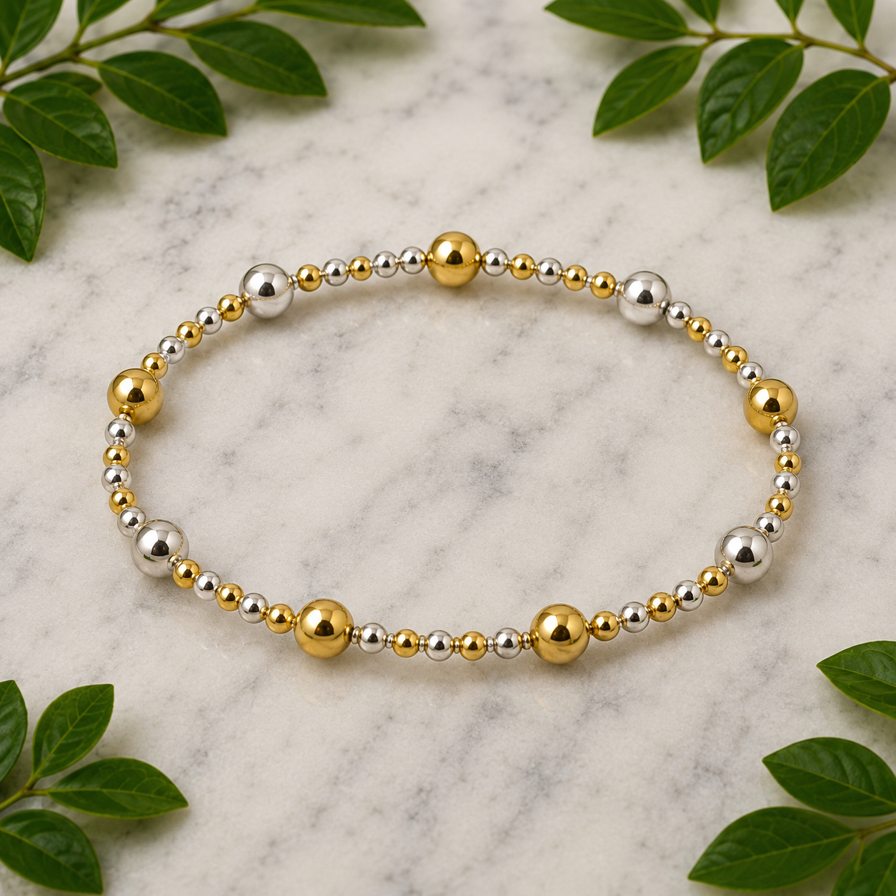 Kids Gold & Silver Beaded Bracelet Collection