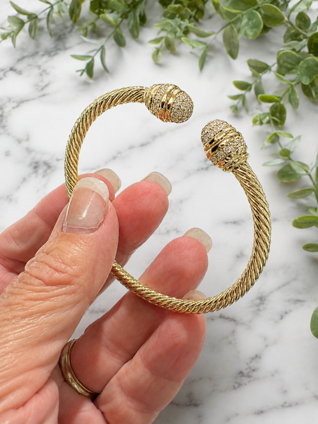 Crystal Pavé Rope Cuff Bracelet