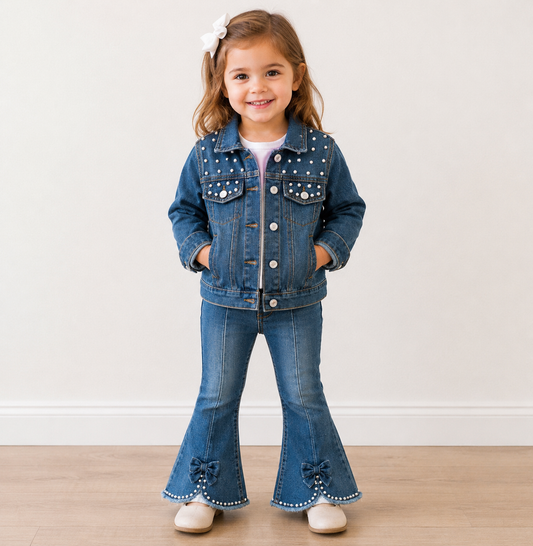 Clothing for Toddler Girl - Rhinestone Jean Denim Jacket