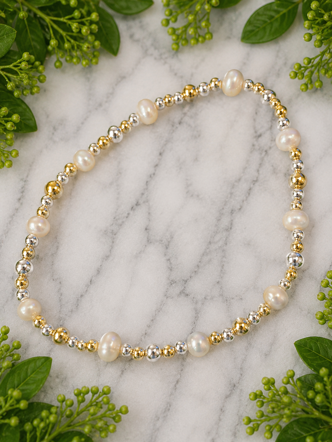 Classic Beaded Stretch Bracelet Collection | Gold, Silver, Mixed Metal &amp; Pearl | Stackable Boutique Bracelets - available in 8 styles