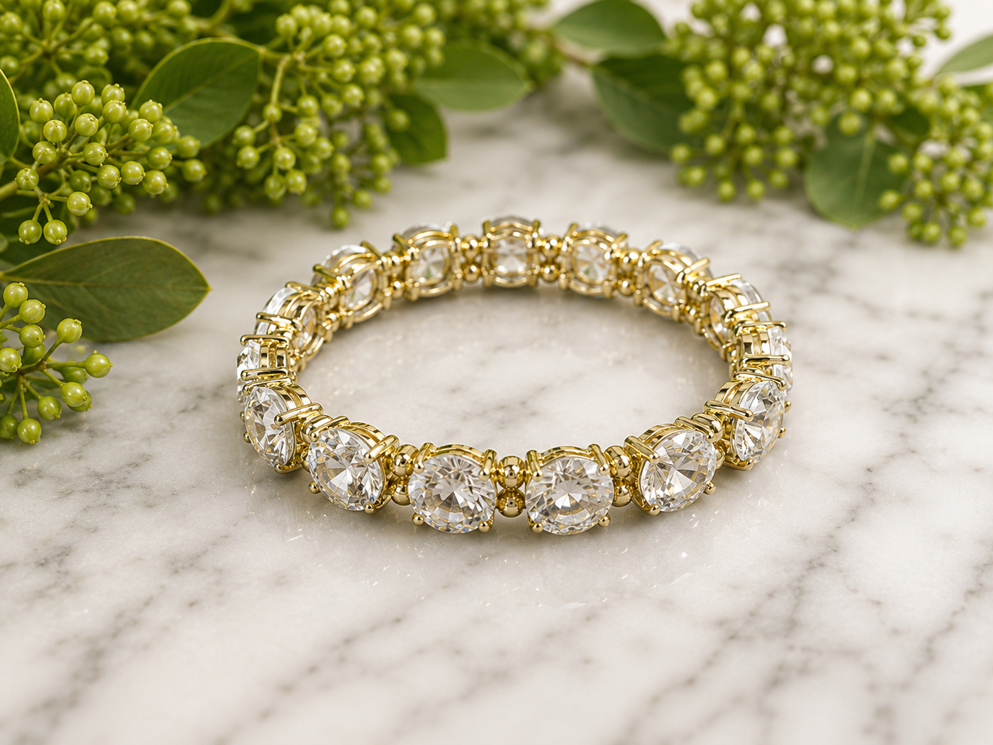 Cushion Cut Glass Stretch Bracelet - available in 6 colors/styles