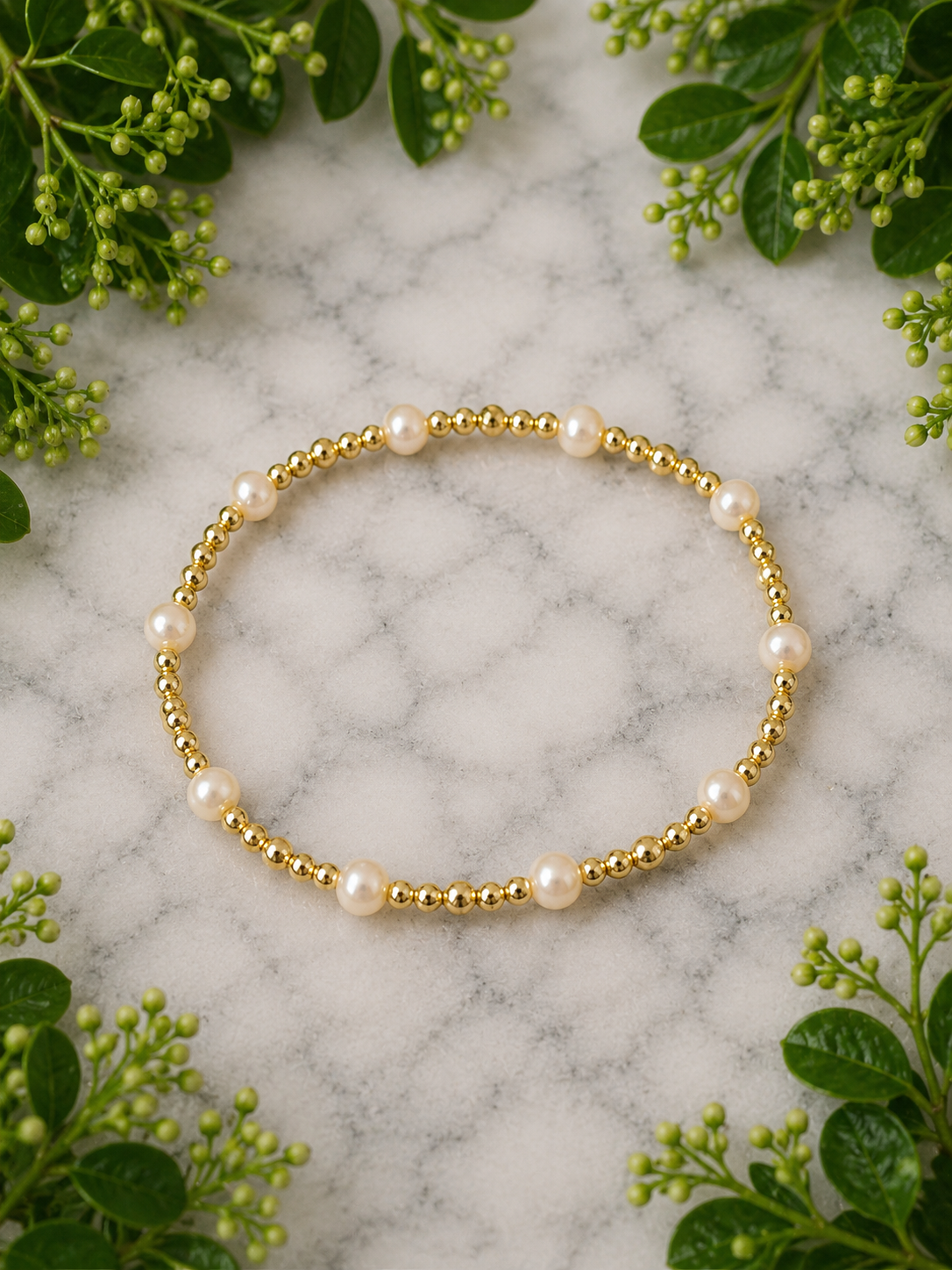 Classic Beaded Stretch Bracelet Collection | Gold, Silver, Mixed Metal &amp; Pearl | Stackable Boutique Bracelets - available in 8 styles