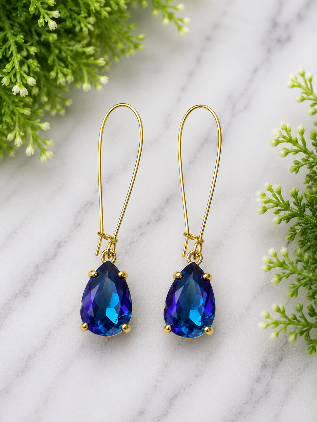Crystal Luxe Cushion Cut Drop Earrings - available in 6 colors